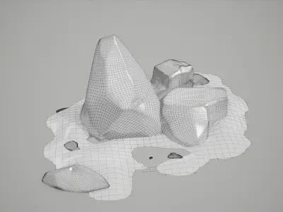 Stylized Rocks Low-poly 3D model