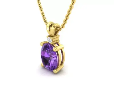 AV 587 Diamond Ladies Pendant 3D print model