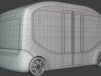 Autonomous minibus concept 3D model