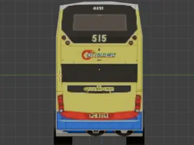 Hong kong yellow City Bus Low-poly 3D model