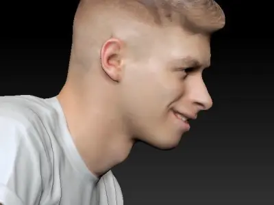 Stylish man on a scooter 29 Low-poly 3D model