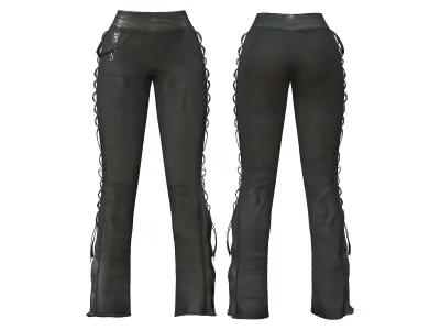 Decorated Pants Top Hat Gloves Punk Outfit Low-poly 3D model