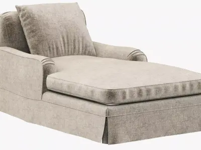 Restoration Hardware Belgian Classic Roll Arm Slipcovered Chaise 3D model