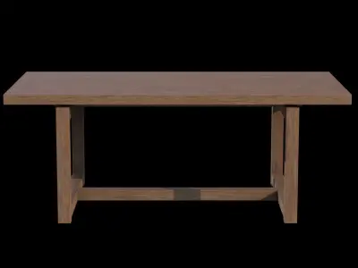 Ainsley Dining Table Pine wood Low-poly 3D model