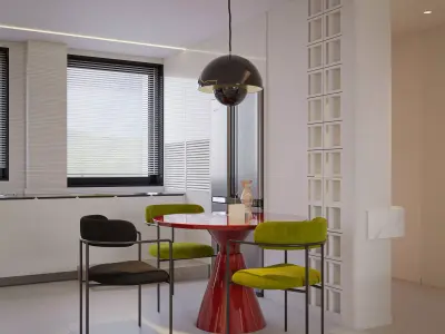 Modern living room dining room interior scenes 576 3D model
