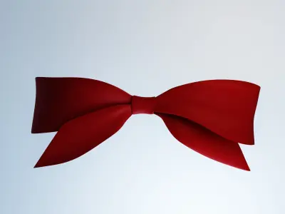 Knotted bow Low-poly 3D model