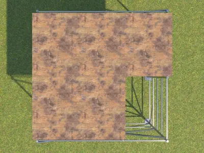 Scaffolding metal frame Low-poly 3D model