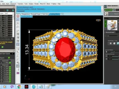 Luxury Ruby and Diamond Cocktail Ring for Men 192 3D print model