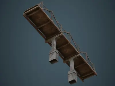 Plank Bridge 3B Low-poly 3D model