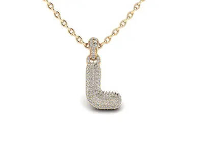 Alphabet Bubble L 3D print model