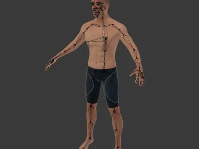 Arab - Indian Swimmer - Surfer 3D model