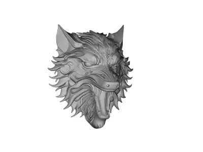 Pendant Wolf Pendant Wolf Head Animal Pendant  3D print model