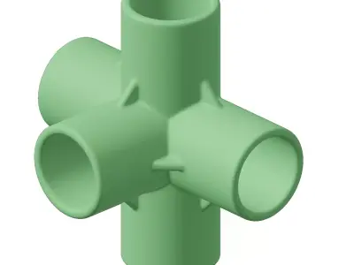 Plastic Five Way Fitting 3D model