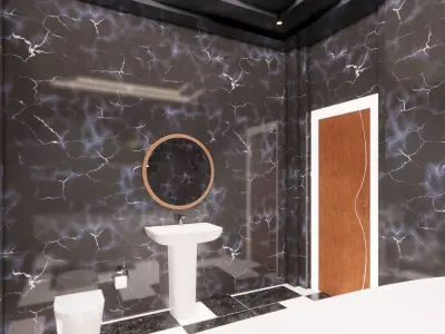 5 1 Villa with Large Lawn and Trees 3D model