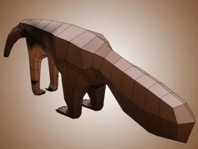 Anteater Low Poly Low-poly 3D model
