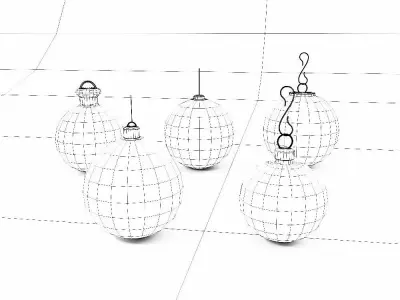 Christmas tree ball 3d model set4 Low-poly 3D model