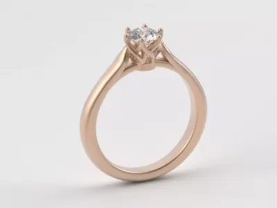 BASKET HEAD ENGAGEMENT RING - OAC107 3D print model