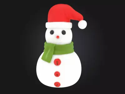 Festive Snowman  A Cheerful Icon of Winter Joy 3D model