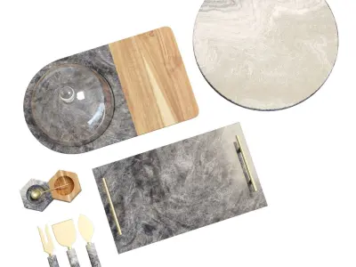 Serveware 01 - Crate and Barrel Hayes Serveware Set 3D model