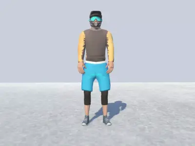 BMX Racing avatar Low-poly 3D model
