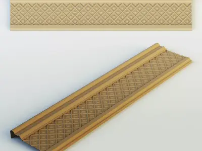 Moulding v 2 golden decorative strip 3D model