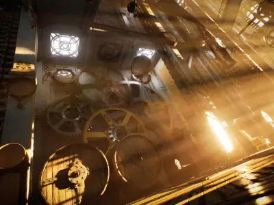 Steampunk Clocktower Environment Kit - UE5 Low-poly 3D model