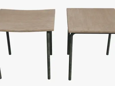 Military Desk Chair Low-poly 3D model