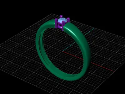 STL 3DM Print Ready Women Diamond Ring Lightweight Printable  3D print model 75