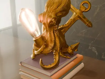Octopus lamp 3D print model