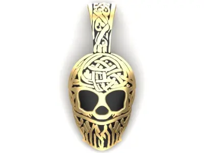 Skeleton Face Mask Gold Pendant 3D print model