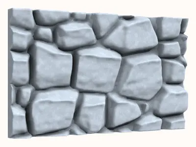 Weathered Dolomite Stone Wall 3D model