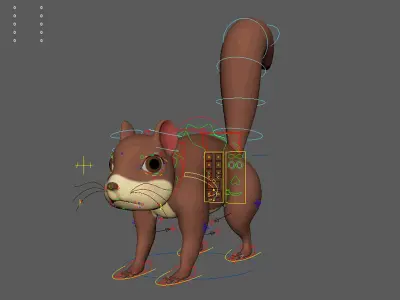 Asset - Cartoons - Animal - Squirel Rigged 3D model 3D model