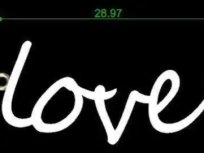 Pendant Love 3D model Texture  Free 3D print model