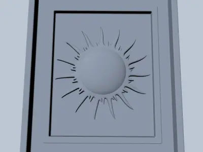 Sunburst Square Wood Detail 3D model