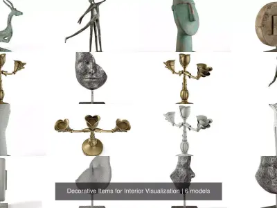 Decorative Items for Interior Visualization 3D Model Pack