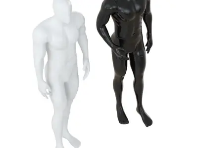 Black and white mannequin for shop 102 3D model