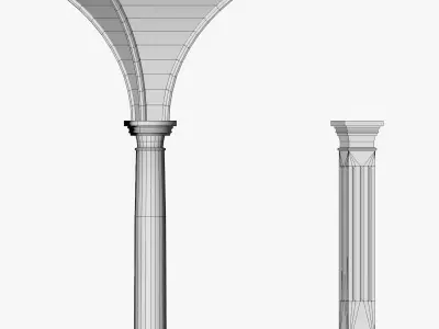 Vaulting 4-1  Renaissance  500cm spaced  with thick curbs Low-poly 3D model
