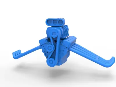 Engine of Vintage Funny Car Scale 1 to 25 3D print model