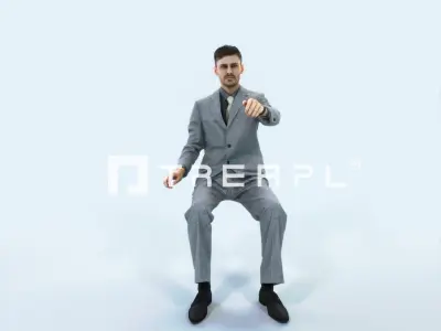 Posture 20A Driver Driving Sitting Elegant Business Man Low-poly 3D model