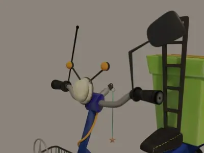 Motorbike 3d delivery bike Low-poly 3D model