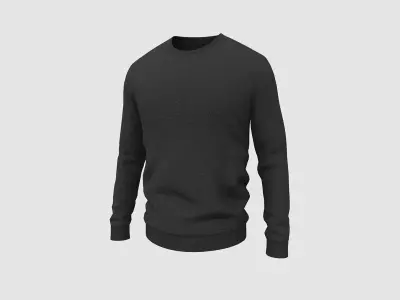 Sweater Full Sleeves Black Low-poly 3D model