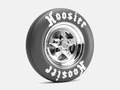 15x5 Weld Pro Star Wheel Hoosier Front Runner Tire 3D print model