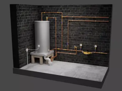 Plumbing Hot Water Heater Engineering 3D model
