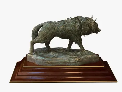 Statuette Wolf 3D model