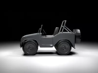Jeep car modeling Free low-poly 3D model