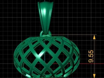 GOLD BALL PENDANT 3D PRINTABLE MODEL 3D print model