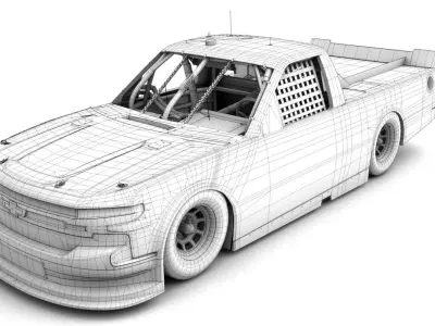 Chevrolet Silverado CWS NASCAR TRUCK 2020-2023 Low-poly 3D model