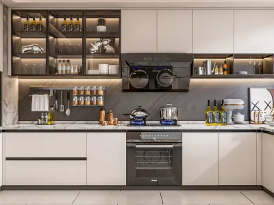 Kitchen fully parametric Resizable manufacturable 0060 3D model