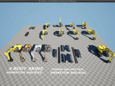 ZBL Excavator v1 - Unreal Engine Low-poly 3D model