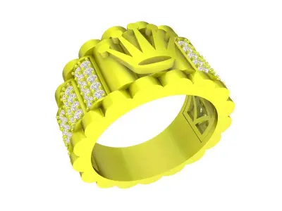 7331 luxury diamond crown watch women ring 3D print model